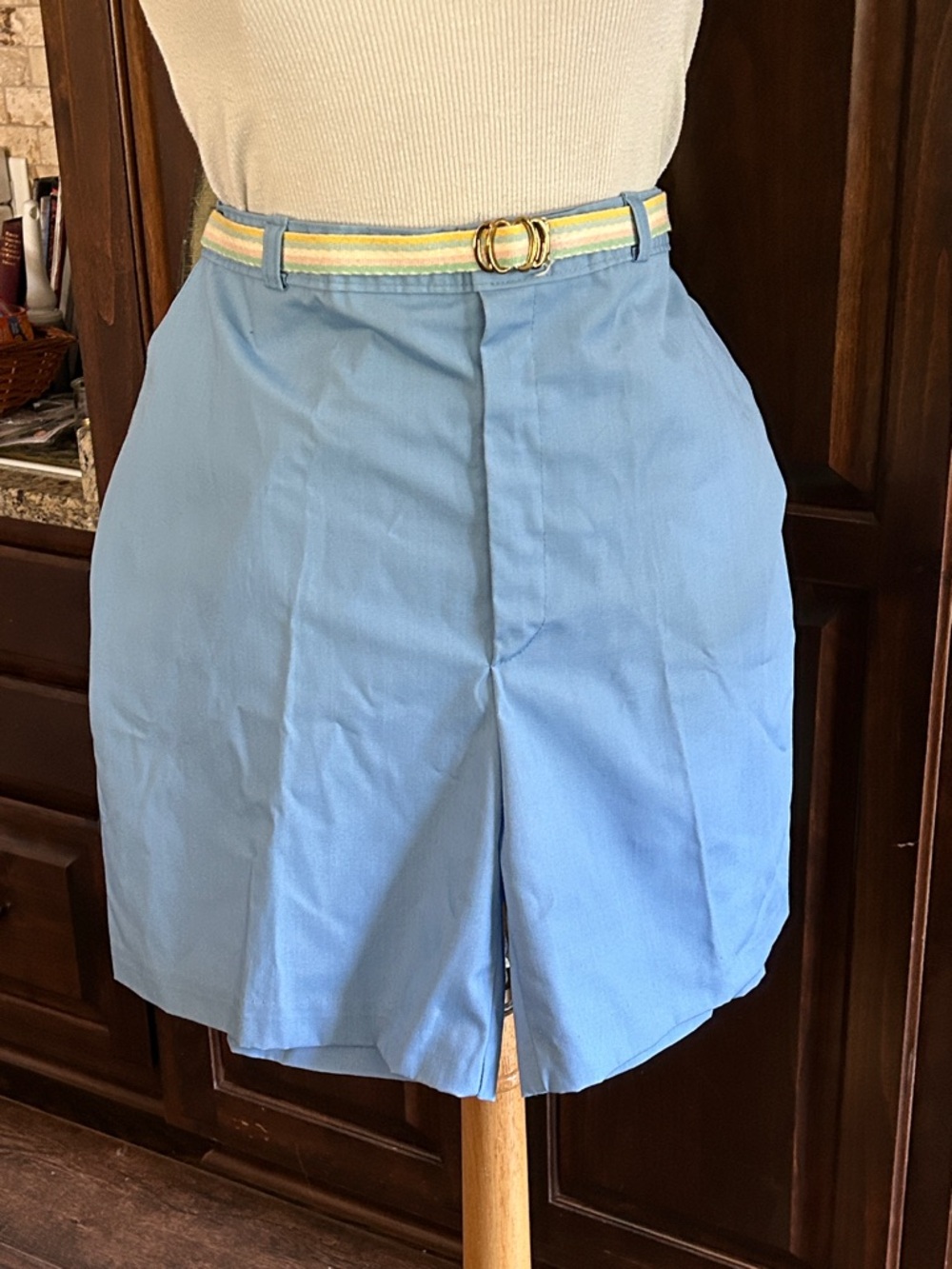 1990’s Dandelion Pastel Blue Bermuda Short w Belt Sz 30